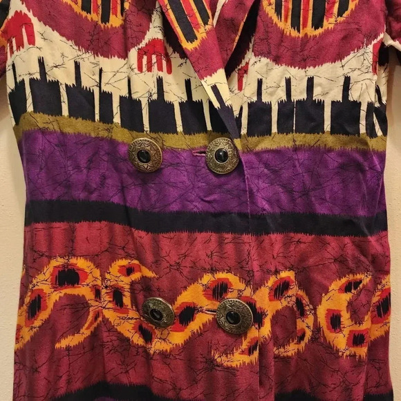 Anthony Mark Hankins Vtg Multicolor Short Sleeve Midi Grannycore Dress Sz 8M - Picture 7 of 11